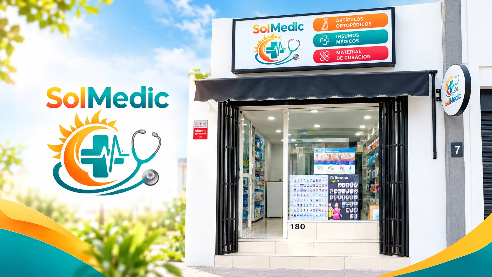 SolMedic: logo y fachada del local en Rancagua
